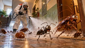 Hazmat Hero Chases Panicked Cockroaches